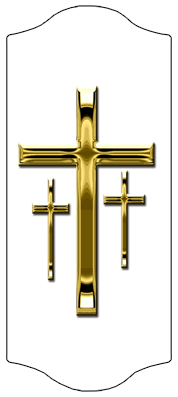 DARAY-C-517-GD-WT Gold 3 Crosses White